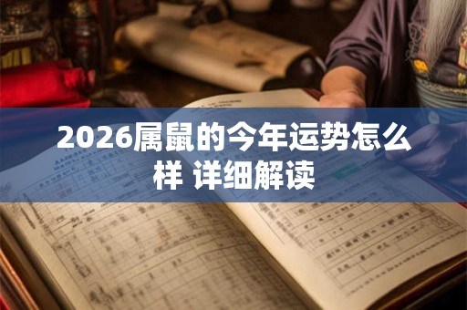 2026属鼠的今年运势怎么样 详细解读