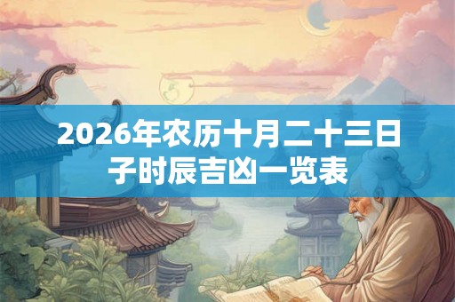 2026年农历十月二十三日子时辰吉凶一览表