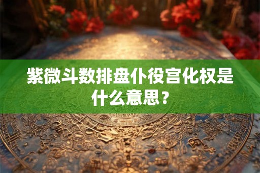 紫微斗数排盘仆役宫化权是什么意思？