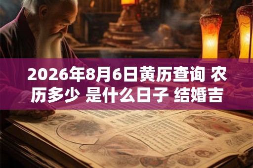 2026年8月6日黄历查询 农历多少 是什么日子 结婚吉时