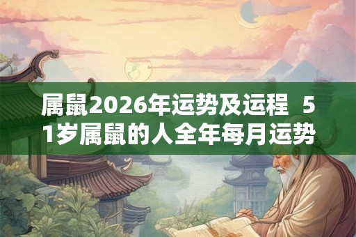 属鼠2026年运势及运程  51岁属鼠的人全年每月运势详解