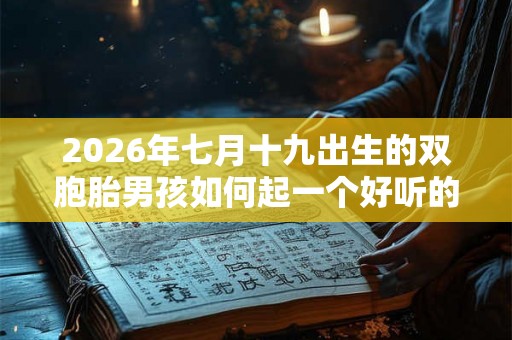 2026年七月十九出生的双胞胎男孩如何起一个好听的名字