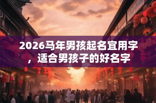 2026马年男孩起名宜用字,适合男孩子的好名字 2026马年男孩起名宜用字,适合男孩子的好名字