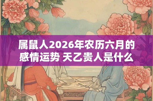 属鼠人2026年农历六月的感情运势 天乙贵人是什么