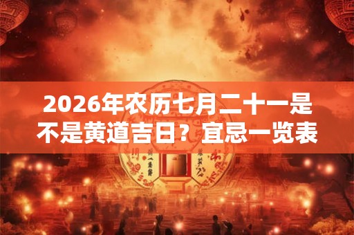 2026年农历七月二十一是不是黄道吉日？宜忌一览表