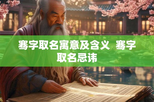 骞字取名寓意及含义 骞字取名忌讳 骞字取名寓意及含义 骞字取名忌讳