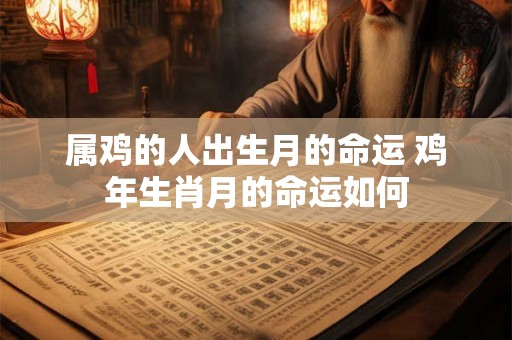 属鸡的人出生月的命运 鸡年生肖月的命运如何