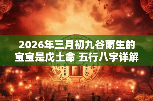 2026年三月初九谷雨生的宝宝是戊土命 五行八字详解
