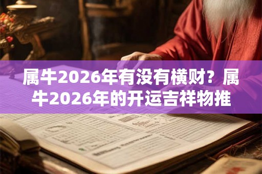 属牛2026年有没有横财？属牛2026年的开运吉祥物推荐！