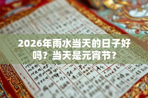 2026年雨水当天的日子好吗?当天是元宵节? 2026年雨水当天的日子好吗?当天是元宵节?