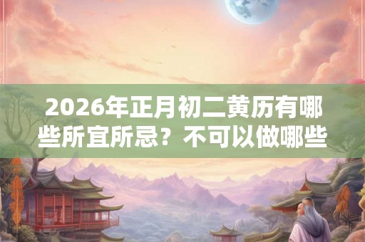 2026年正月初二黄历有哪些所宜所忌？不可以做哪些事
