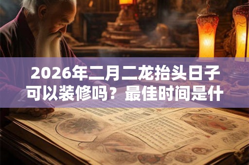 2026年二月二龙抬头日子可以装修吗？最佳时间是什么时候？