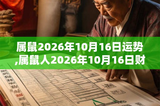 属鼠2026年10月16日运势,属鼠人2026年10月16日财运,生肖鼠2026年10月16日运势
