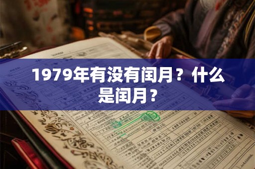 1979年有没有闰月？什么是闰月？