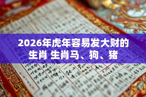 2026年虎年容易发大财的生肖 生肖马、狗、猪