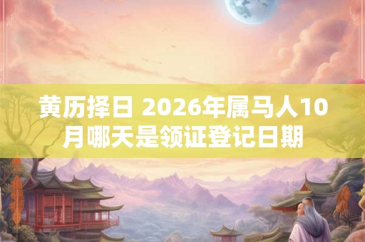 黄历择日 2026年属马人10月哪天是领证登记日期 黄历择日 2026年属马人10月哪天是领证登记日期
