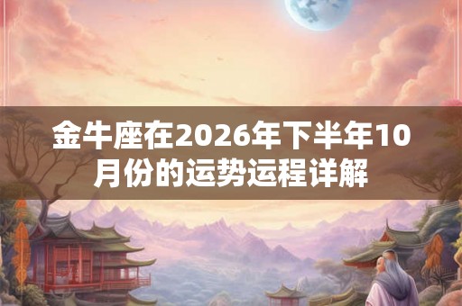 金牛座在2026年下半年10月份的运势运程详解 金牛座在2026年下半年10月份的运势运程详解