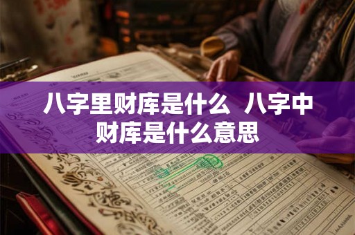 八字里财库是什么 八字中财库是什么意思 八字里财库是什么 八字中财库是什么意思