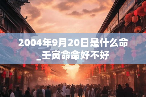 2004年9月20日是什么命_壬寅命命好不好