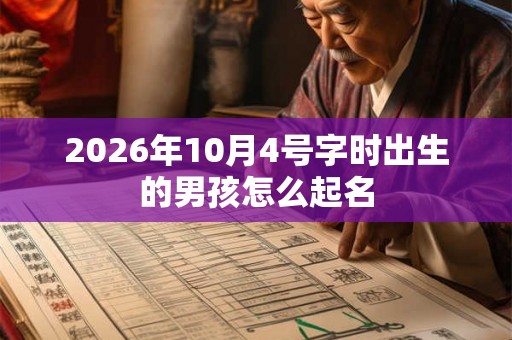 2026年10月4号字时出生的男孩怎么起名