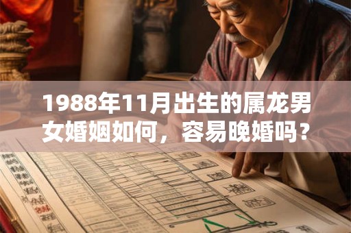 1988年11月出生的属龙男女婚姻如何,容易晚婚吗? 1988年11月出生的属龙男女婚姻如何,容易晚婚吗?