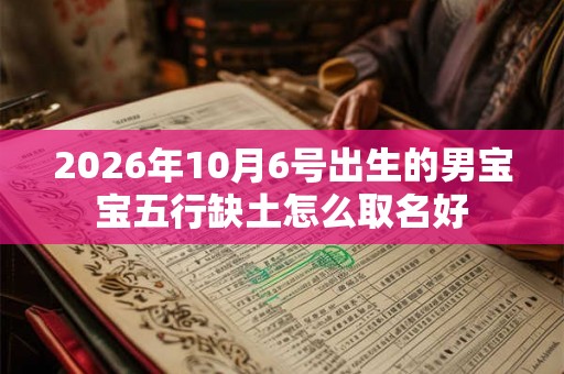 2026年10月6号出生的男宝宝五行缺土怎么取名好