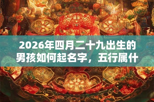2026年四月二十九出生的男孩如何起名字，五行属什么