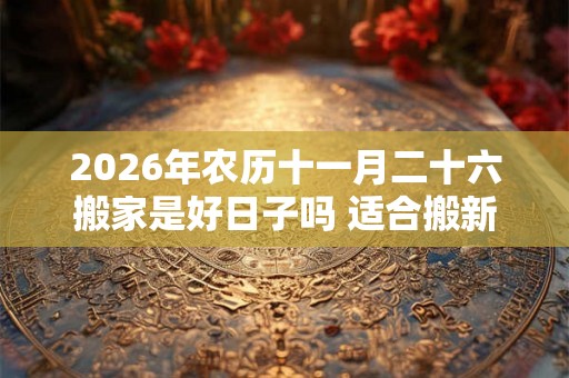2026年农历十一月二十六搬家是好日子吗 适合搬新家吗