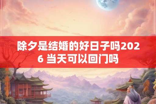 除夕是结婚的好日子吗2026 当天可以回门吗