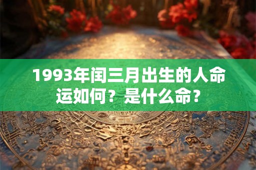 1993年闰三月出生的人命运如何？是什么命？