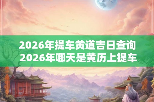 2026年提车黄道吉日查询 2026年哪天是黄历上提车的吉日