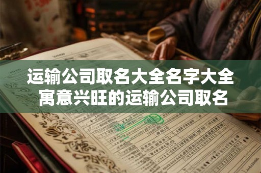 运输公司取名大全名字大全 寓意兴旺的运输公司取名