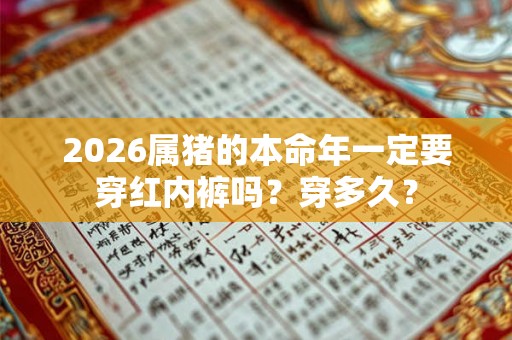 2026属猪的本命年一定要穿红内裤吗？穿多久？