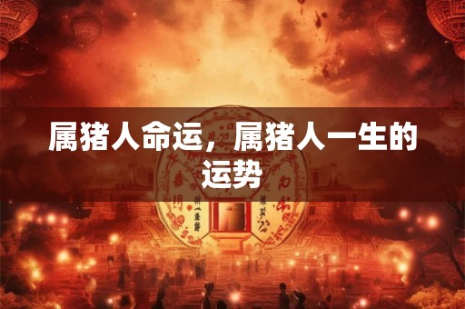 属猪人命运，属猪人一生的运势