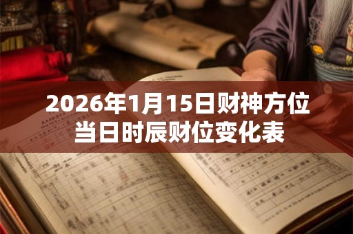 2026年1月15日财神方位 当日时辰财位变化表