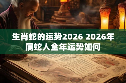 生肖蛇的运势2026 2026年属蛇人全年运势如何