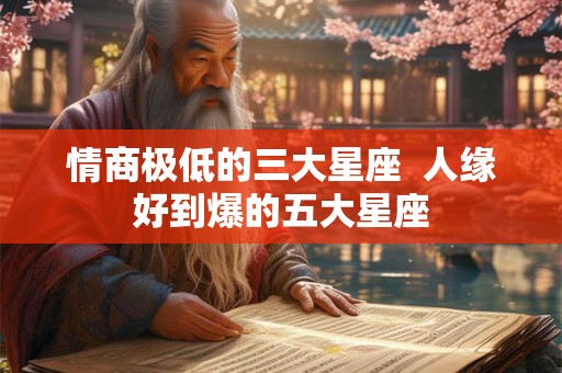 情商极低的三大星座  人缘好到爆的五大星座