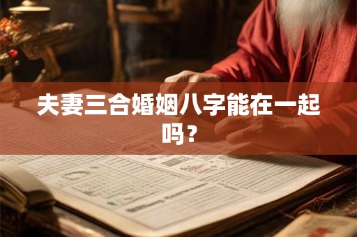 夫妻三合婚姻八字能在一起吗？