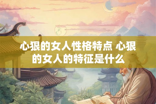 心狠的女人性格特点 心狠的女人的特征是什么