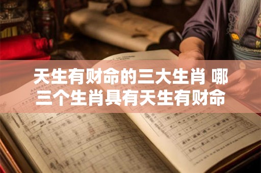 天生有财命的三大生肖 哪三个生肖具有天生有财命 天生有财命的三大生肖 哪三个生肖具有天生有财命