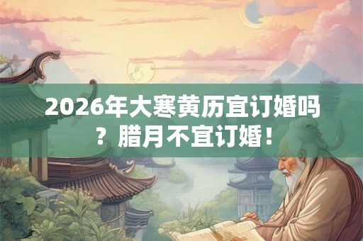 2026年大寒黄历宜订婚吗?腊月不宜订婚! 2026年大寒黄历宜订婚吗?腊月不宜订婚!