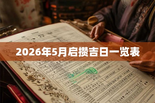 2026年5月启攒吉日一览表 2026年5月启攒吉日一览表