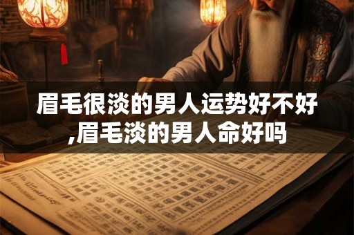 眉毛很淡的男人运势好不好,眉毛淡的男人命好吗 眉毛很淡的男人运势好不好,眉毛淡的男人命好吗