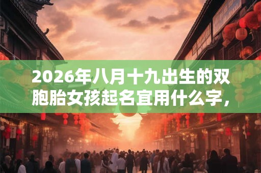 2026年八月十九出生的双胞胎女孩起名宜用什么字，五行属什么