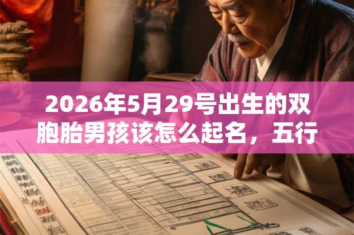 2026年5月29号出生的双胞胎男孩该怎么起名，五行属什么