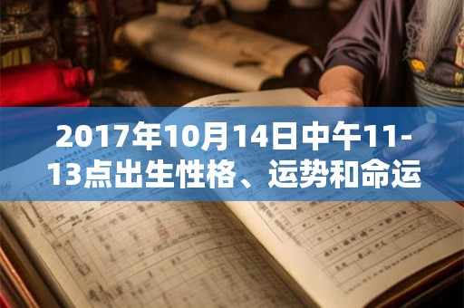 2017年10月14日中午11-13点出生性格、运势和命运