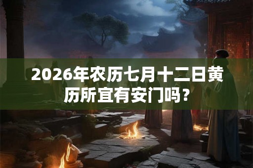 2026年农历七月十二日黄历所宜有安门吗？