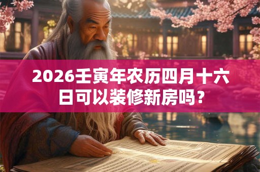 2026壬寅年农历四月十六日可以装修新房吗？