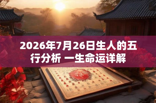 2026年7月26日生人的五行分析 一生命运详解 2026年7月26日生人的五行分析 一生命运详解
