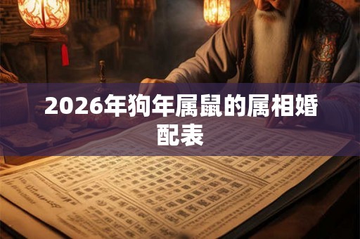2026年狗年属鼠的属相婚配表